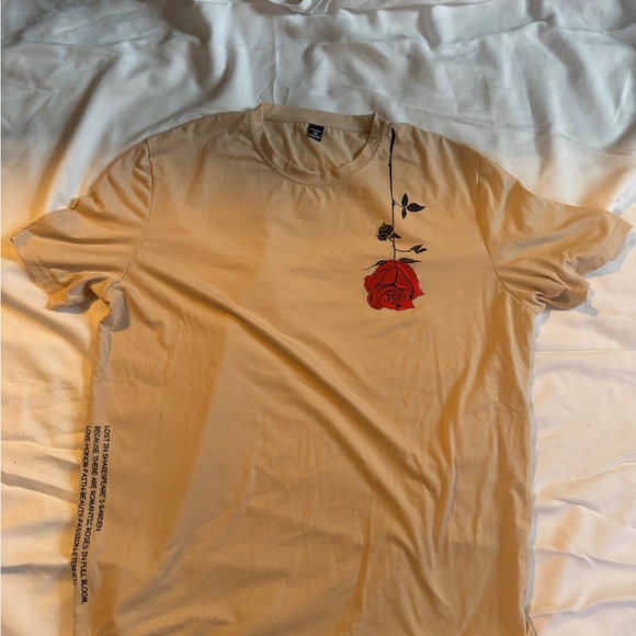 NFINITY Other - MANFINITY Beige Tee with Red Rose Graphic